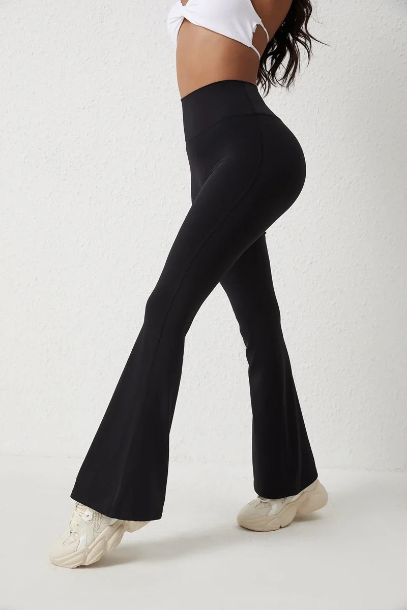 DIAS FIT JOY Peach flared pants for women's yoga high waisted and hip lifting tight pants wide leg fitness pants quick drying