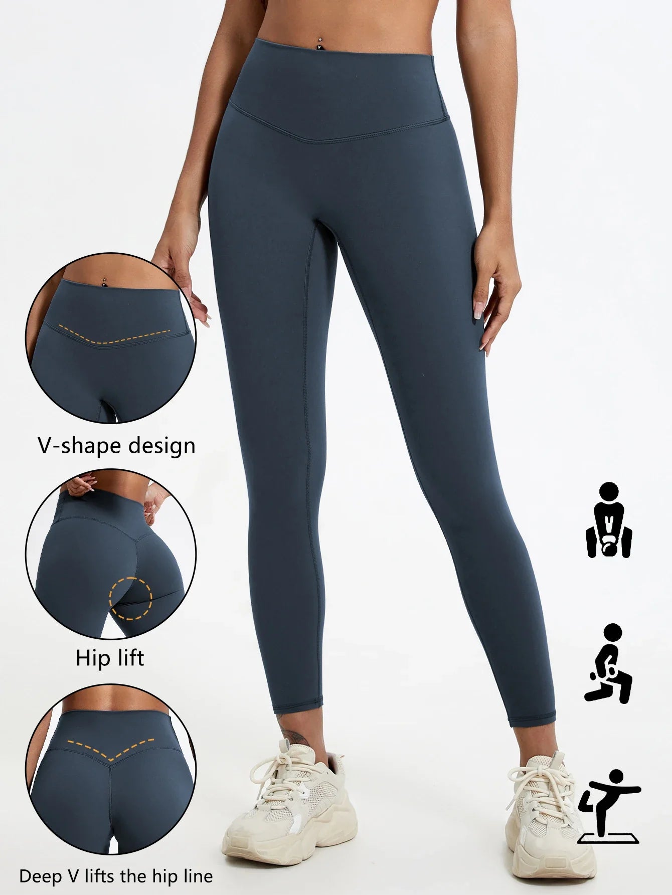 Hearuisavy Summer Super Soft Fabrics High Waist Leggings Gym Yoga Pants Running Workout Tights Push Up Sports Leggings Women