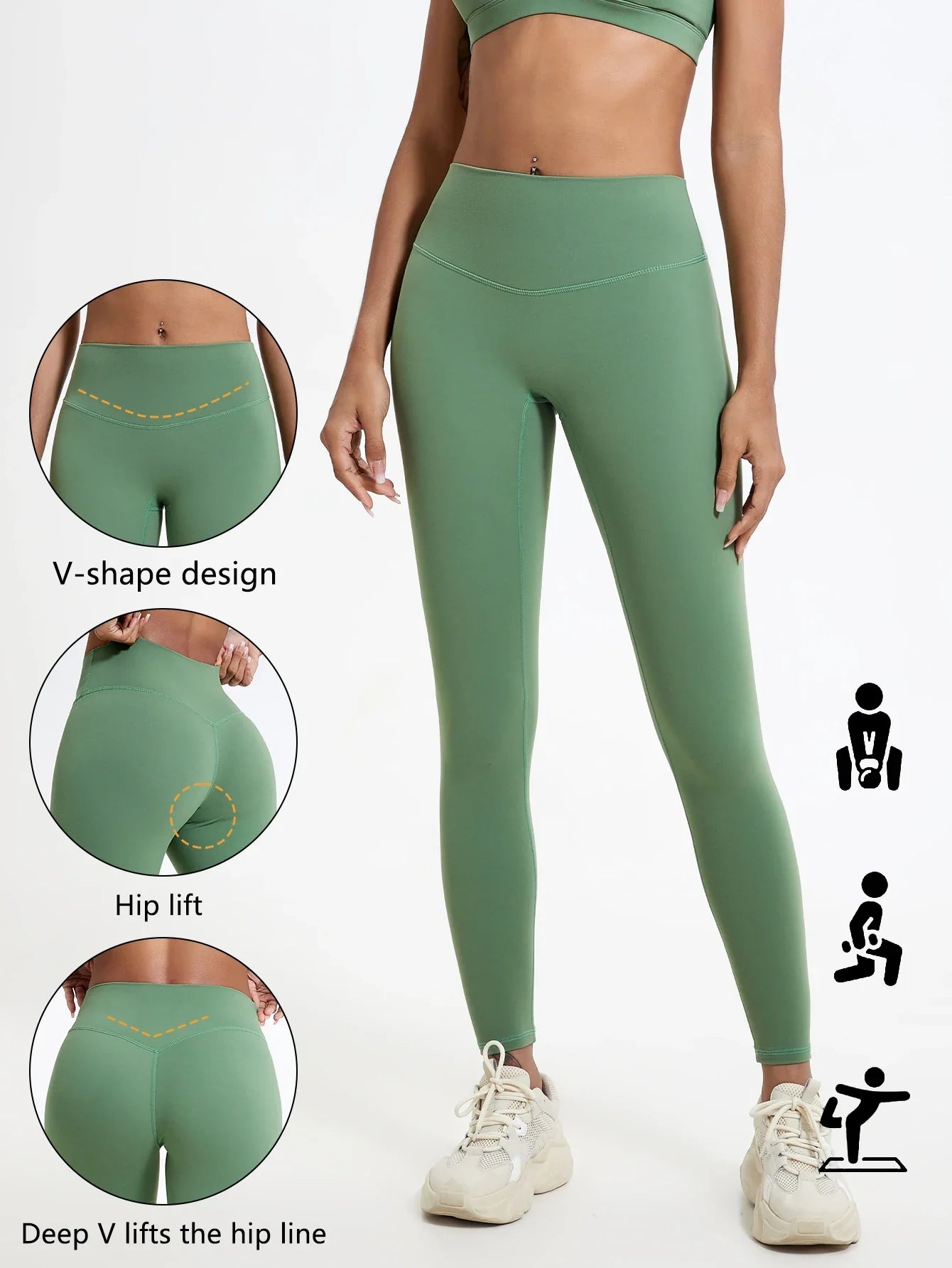 Hearuisavy Summer Super Soft Fabrics High Waist Leggings Gym Yoga Pants Running Workout Tights Push Up Sports Leggings Women