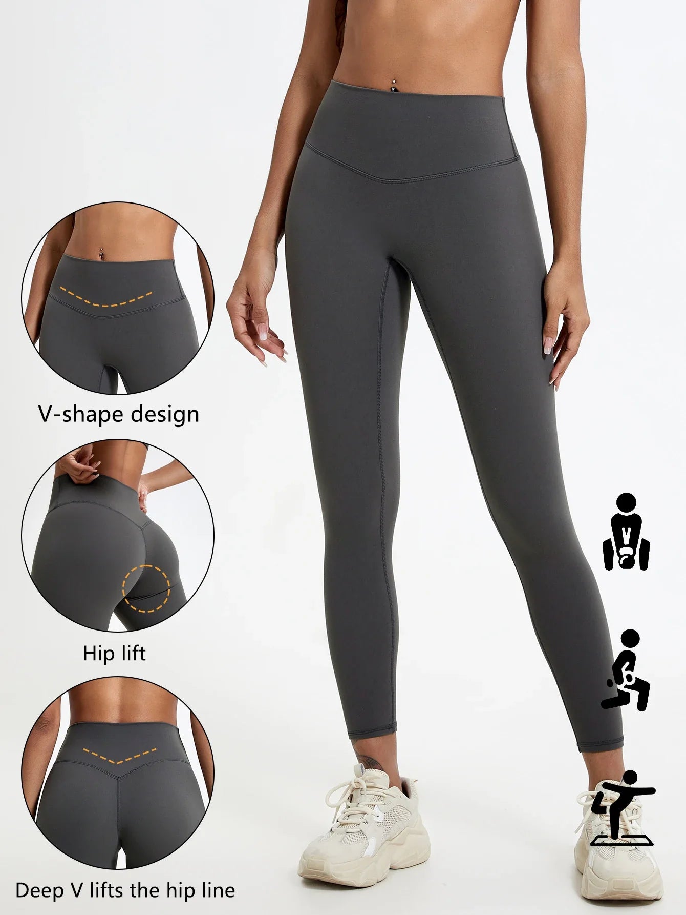 Hearuisavy Summer Super Soft Fabrics High Waist Leggings Gym Yoga Pants Running Workout Tights Push Up Sports Leggings Women