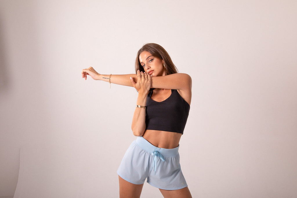 Cheeky Baby Blue Flyaway Shorts | Women's Running & Workouts | Runner's Athletics